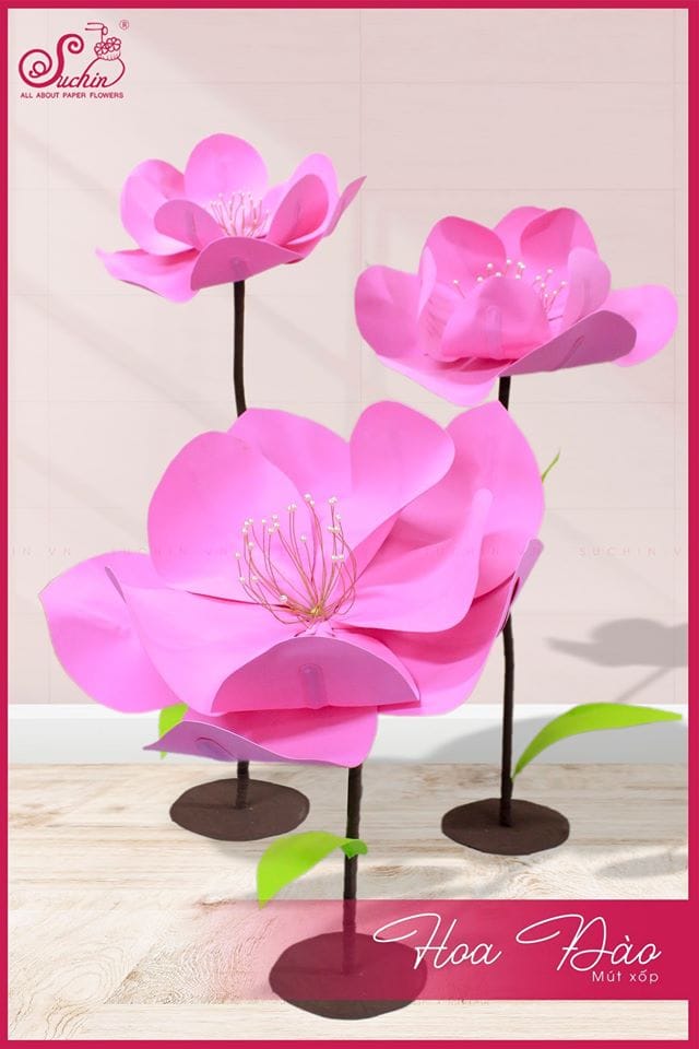 Cây hoa đào mút xốp