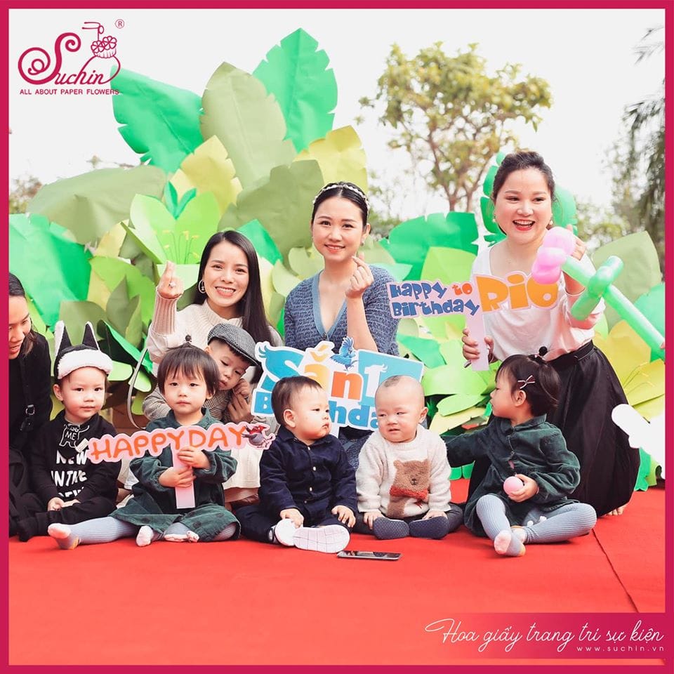 Set hoa giấy trang trí tiệc sinh nhật