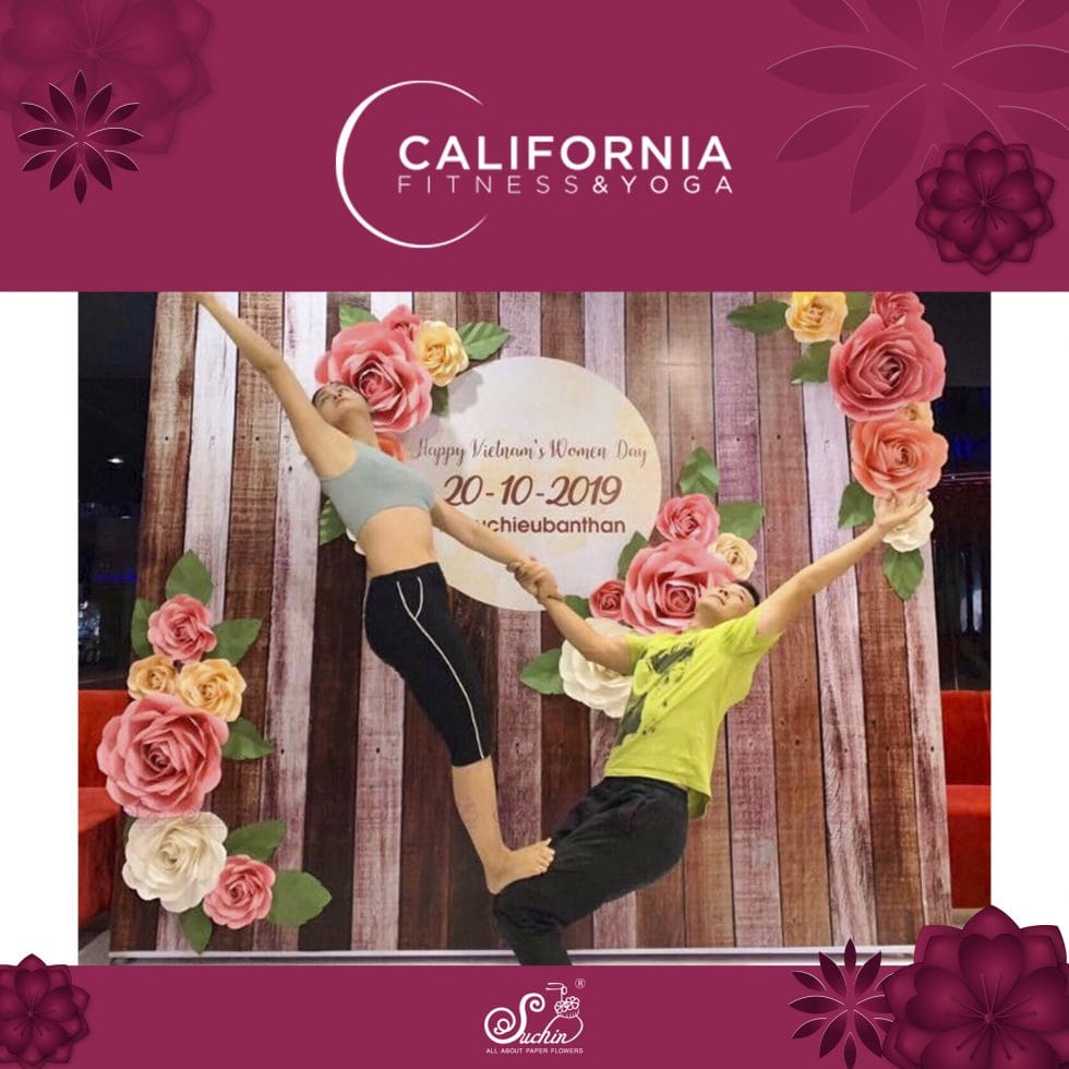 California – Backdrop trang trí 20/10 chuỗi hệ thống phòng tập cao cấp